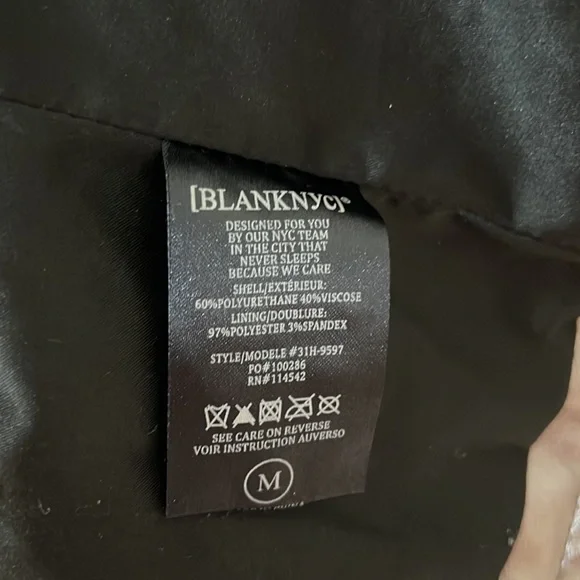 Blanc NYC Faux leather pewter Moto jacket - Picture 6 of 6